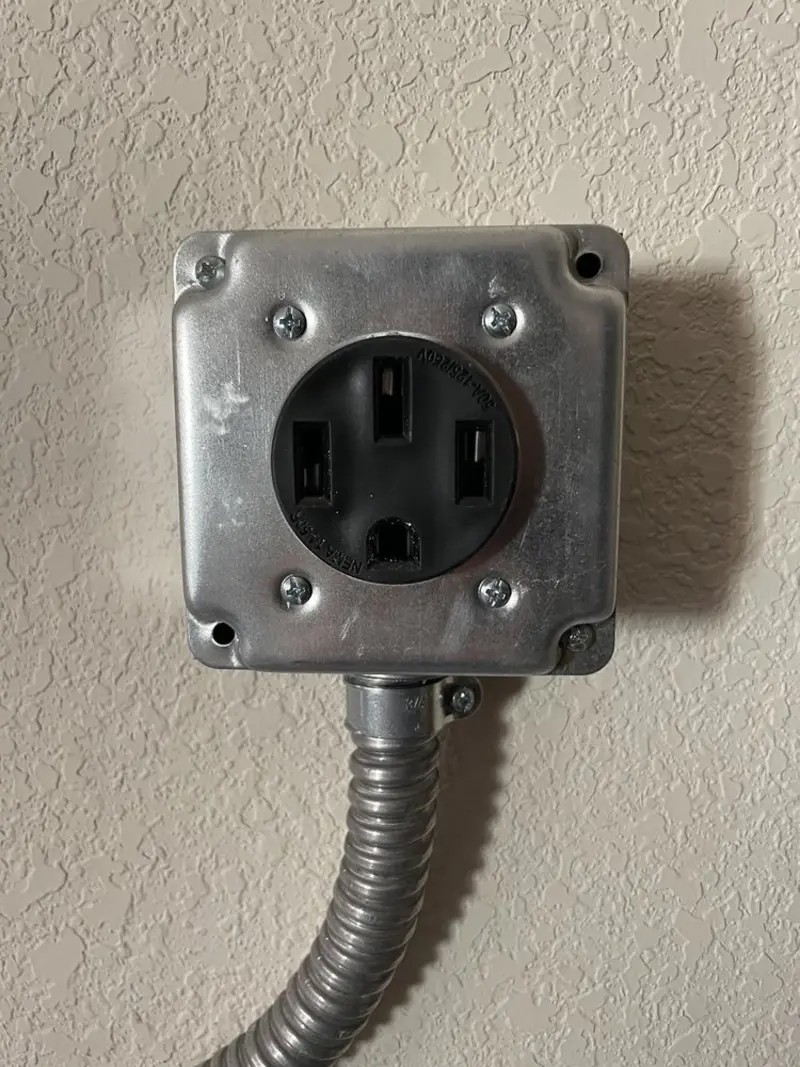 NEMA 14-50 outlet installed for Electrical Panel Upgrade in Brownsville